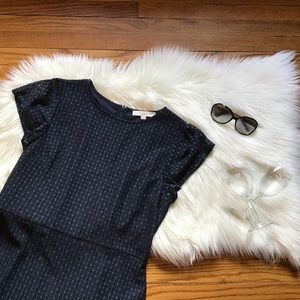 LOFT Navy Blue Textured Dress